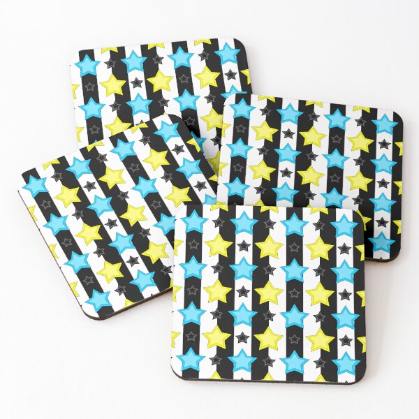 Item preview, Striped Blue Yellow Stars Pattern Design  designed and sold by PatternTitan.