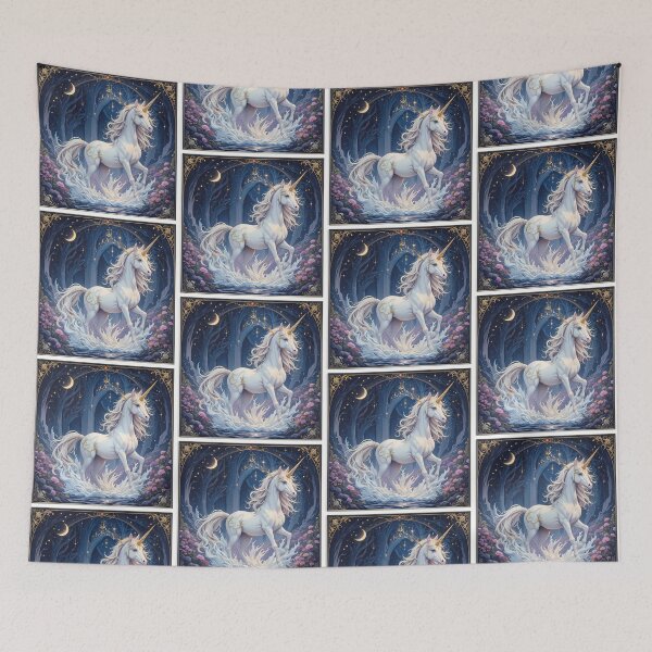 Item preview, Forest Mystical Unicorns Under Starry Night Skies designed and sold by ART ATTACK ZONE.