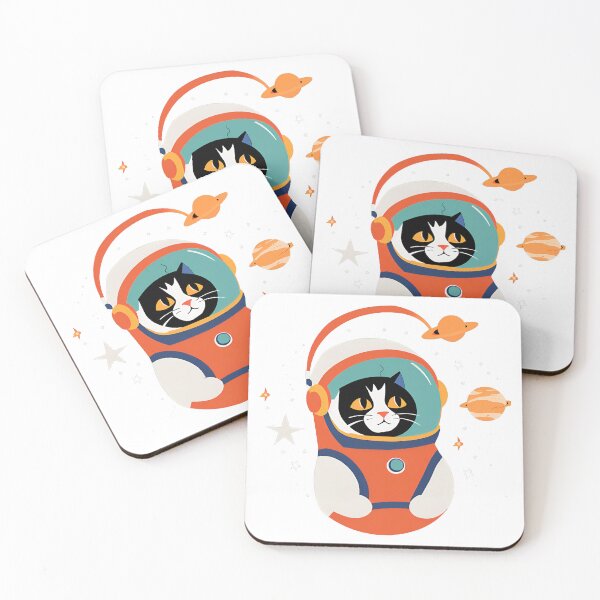 Item preview, Retro Space Cat - Cosmic Explorer in an Astronaut Suit designed and sold by WeirdSketcher.