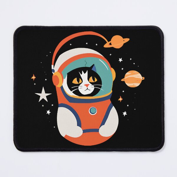 Item preview, Retro Space Cat - Cosmic Explorer in an Astronaut Suit designed and sold by WeirdSketcher.