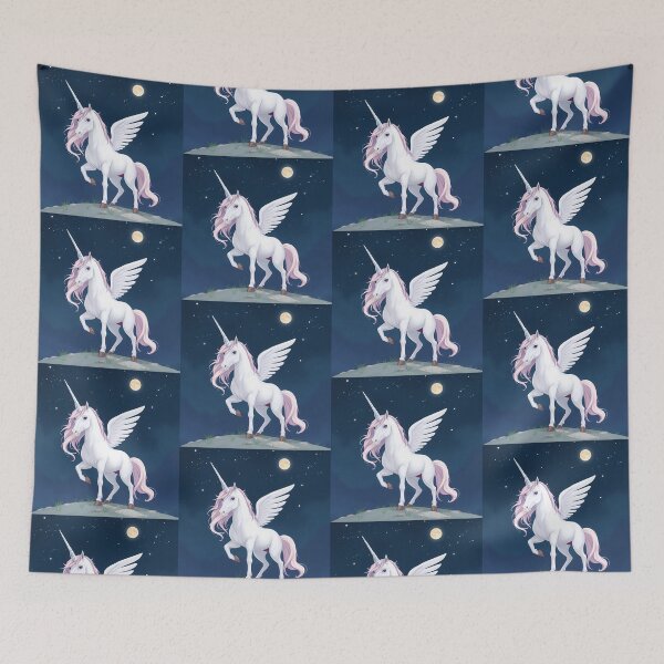 Item preview, Pinky Surreal Mystical Unicorns Under Starry Night Skies designed and sold by ART ATTACK ZONE.