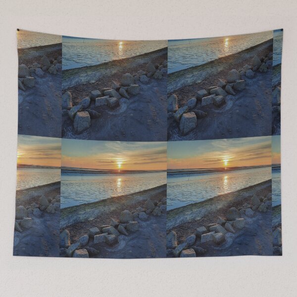 Item preview, Art by Mike Photography Photo on the North Sea beach with romantic sunset designed and sold by allartbymike.