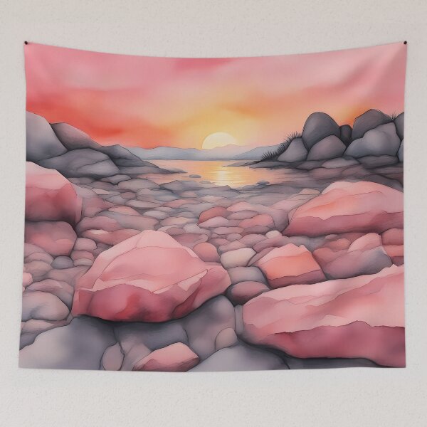 Item preview, Pink Rocks at Sunset designed and sold by CalmnessbyChoice.