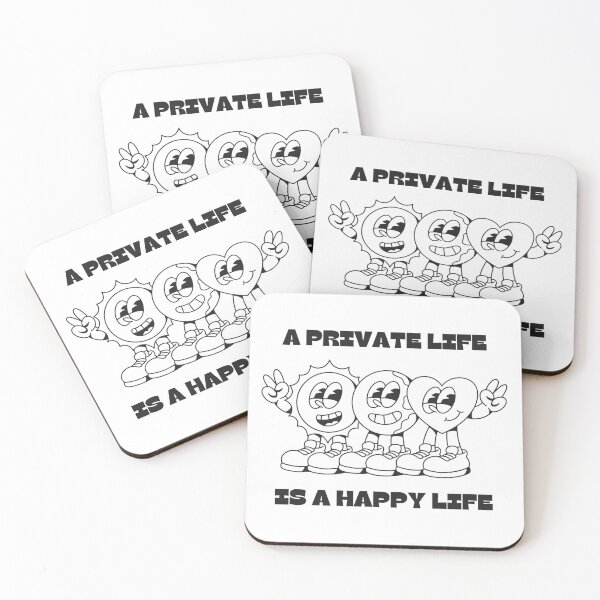 Item preview, A Private Life is a Happy Life - Black & White - Motivational/ Inspirational quotes designed and sold by TishCO.