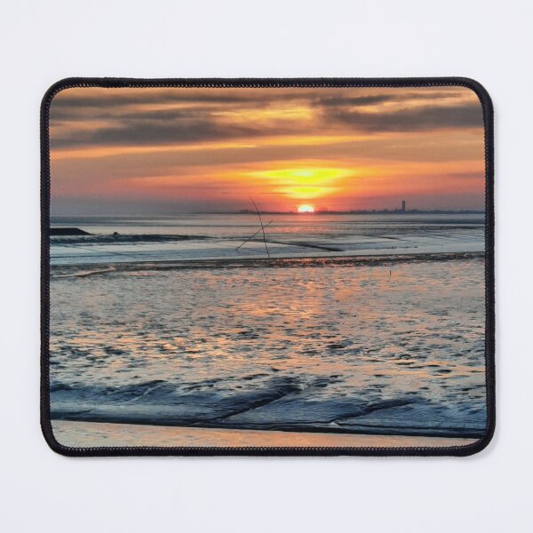 Item preview, Art by Mike Photography Photo Traces on the North Sea beach with romantic sunset, Theme II designed and sold by allartbymike.