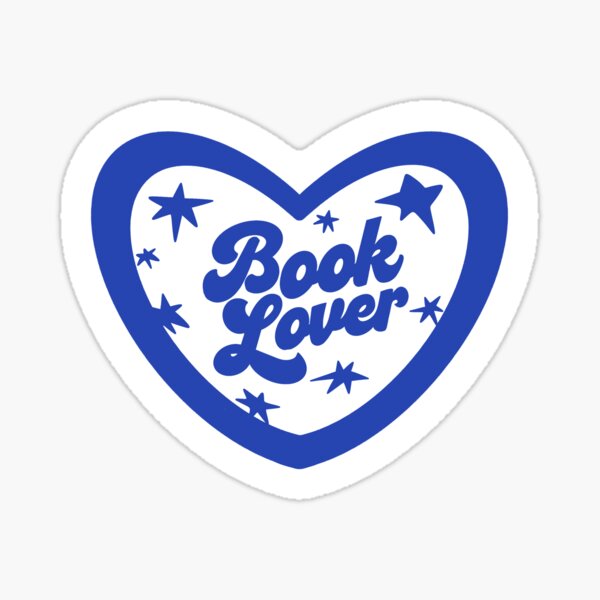 Item preview, Book Lover Sticker Blue And White Heart designed and sold by BeeMaiArt.