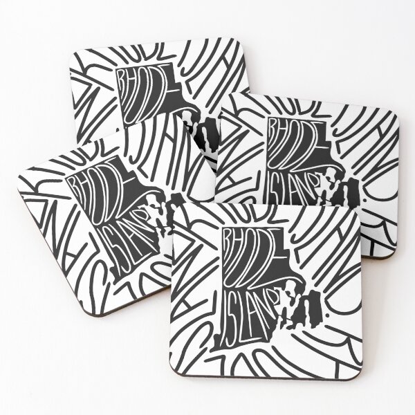 Item preview, Rhode Island - State RI Map and Flag - Black and White - Typography USA Little Rhody designed and sold by Ranggasme.