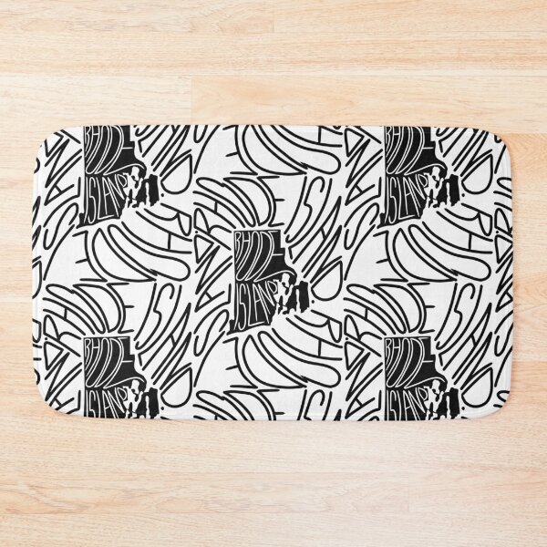 Item preview, Rhode Island - State RI Map and Flag - Black and White - Typography USA Little Rhody designed and sold by Ranggasme.