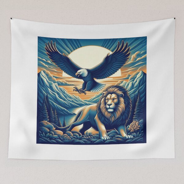 Item preview, Eagle & Lion in Mountain designed and sold by kharatsuchita.