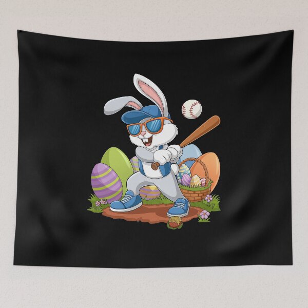 Item preview, Funny Baseball Bunny Easter  For Kids Boys Toddlers designed and sold by facegm.