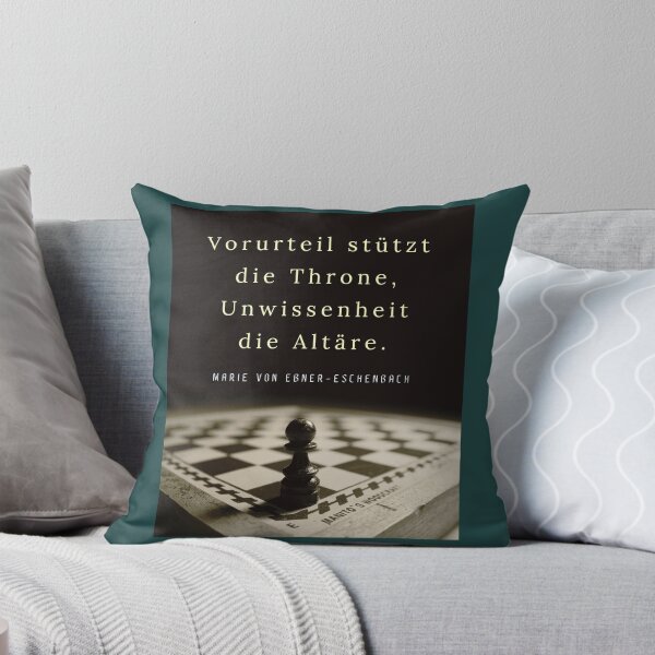 Artikelvorschau, Zitat von Marie von Ebner-Eschenbach: Vorurteil über den Thron, Unwissenheit die Altäre. entworfen und verkauft von artbleed.