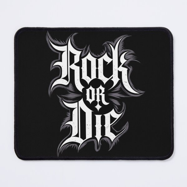 Item preview, A stylized, black and white graphic design of the words 'Rock or Die' designed and sold by Zineshopz.