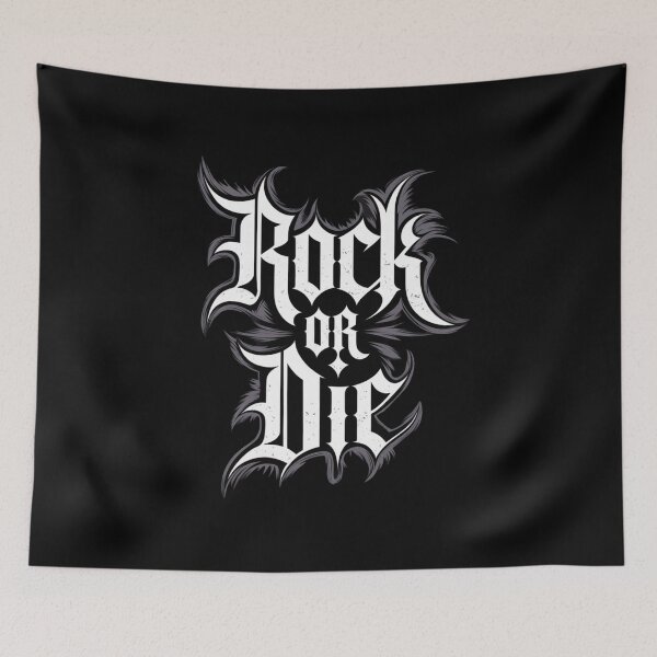Item preview, A stylized, black and white graphic design of the words 'Rock or Die' designed and sold by Zineshopz.