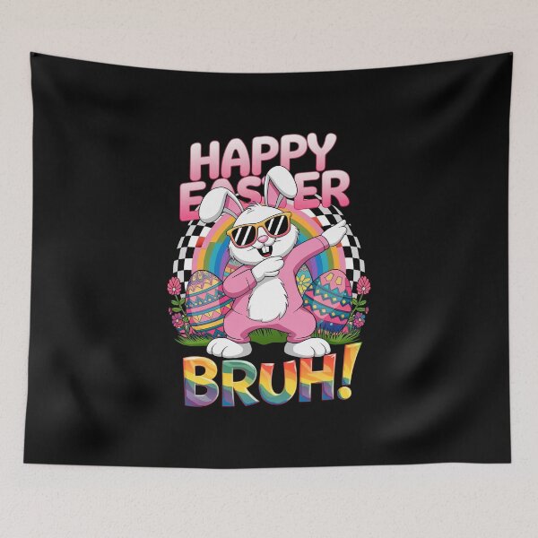 Item preview, Happy Easter Bruh Rabbit Rainbow Sunglass Groovy Bunny Eggs  designed and sold by facegm.