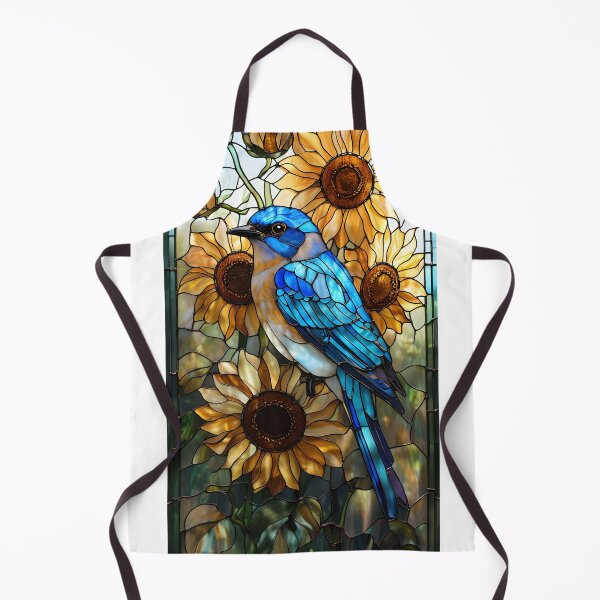 Item preview, Stained Glass Bluebird with sunflowers designed and sold by DesignStudio135.