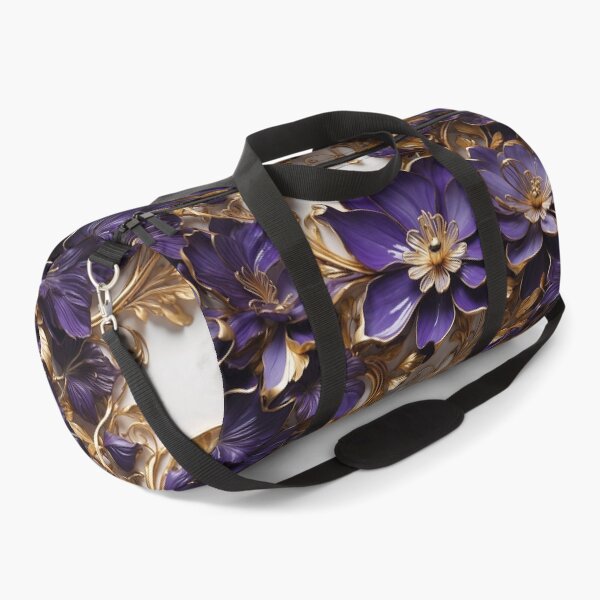 Vibrant Violet Petal 3D Poetry Duffle Bag