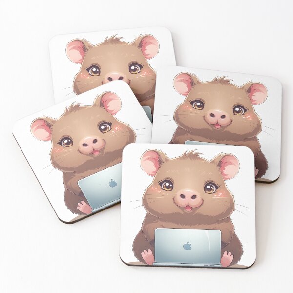 Item preview, Smart Kawaii Capybara with Laptop designed and sold by Liv Solara.