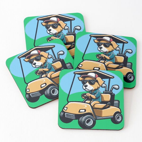 Item preview, Dog Golfer Driving Golf Cart designed and sold by McThingummy.