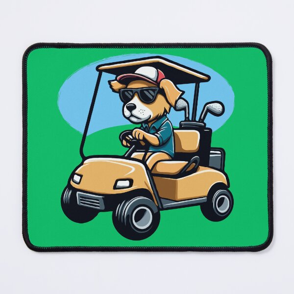 Item preview, Dog Golfer Driving Golf Cart designed and sold by McThingummy.