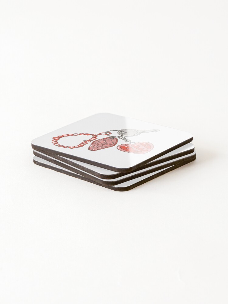 Thumbnail 4 of 5, Coasters (Set of 4), Red Keychain designed and sold by RickytheUnicorn.