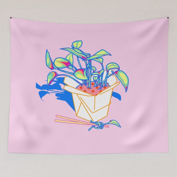 Item preview, Pink pothos in a takeout box designed and sold by Radicalyul.