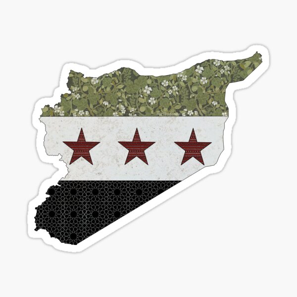Vista previa del artículo con la obra «Bandera de la revolución siria», diseñado y vendido por Artbygoody.