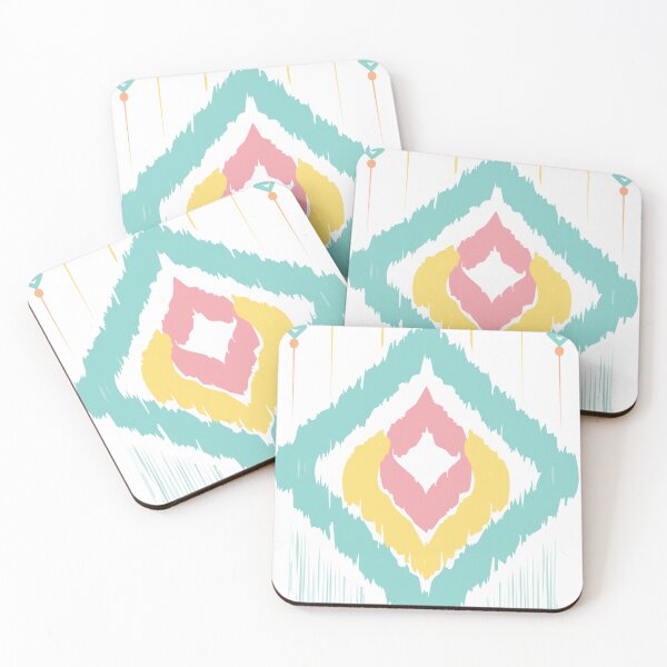 Item preview, ikat pattern green pink yellow designed and sold by apichailoveyou.