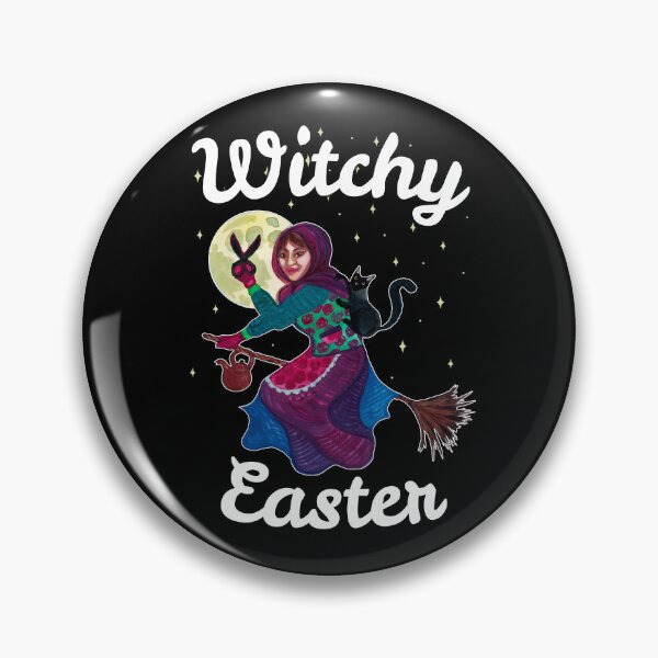 Item preview, Witchy Easter - Witch, Black Cat and Night Sky designed and sold by Ivy Lily Art.
