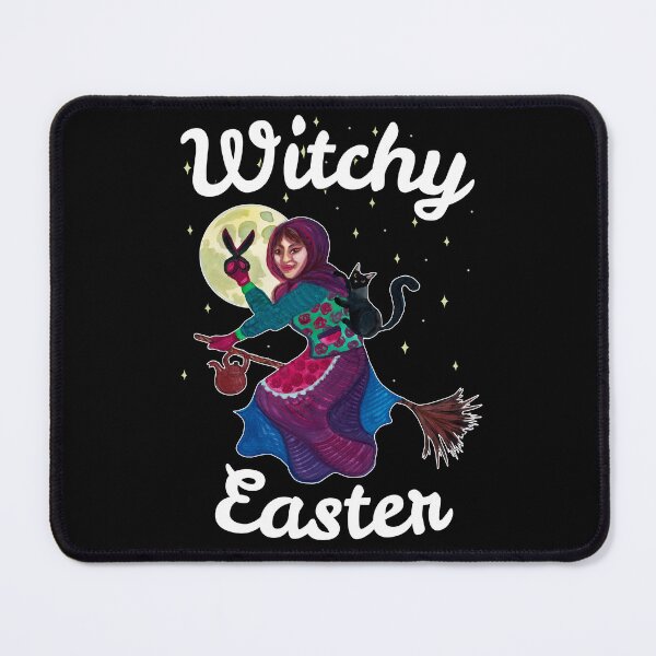 Item preview, Witchy Easter - Witch, Black Cat and Night Sky designed and sold by Ivy Lily Art.