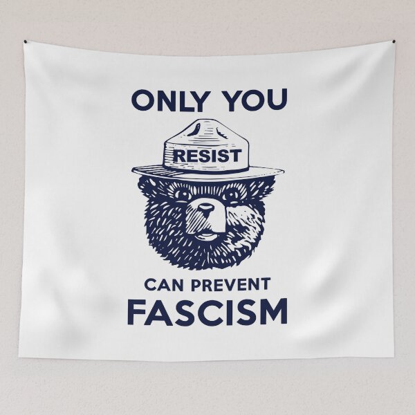 Item preview, Smokey Says Resist! Only You Can Prevent Fascism! (navy) designed and sold by Thelittlelord.