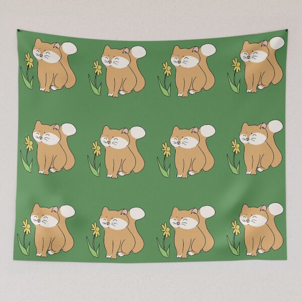Item preview, Ginger Cat and Flower designed and sold by HugSomeNettles.