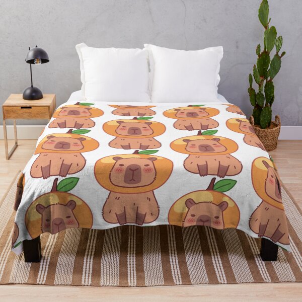 Item preview, Kawaii design featuring a capybara wearing an orange headband. A cute style with soft colors and adorable elements. designed and sold by Polarisofficial.