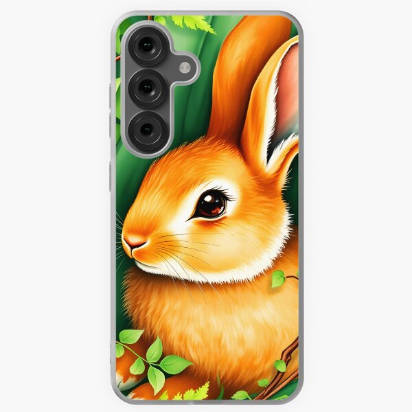 Aperçu de l'œuvre Lapin brun aquarelle parmi les feuilles de feuillage vert lapin de Pâques aquarelle art créée et vendue par EmeraldeaArt.