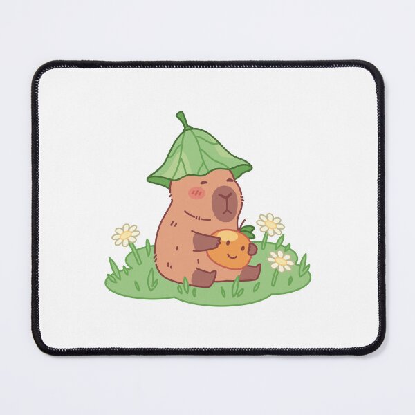 Item preview, Capybara with Umbrella Leaf and Smiling Orange designed and sold by Polarisofficial.
