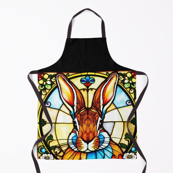 Item preview, Stained glass Bunny easter art designed and sold by EmeraldeaArt.