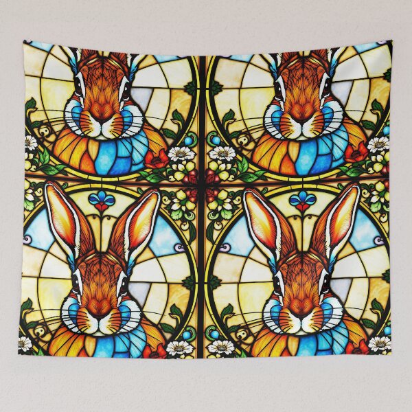 Artikelvorschau, Buntglas Hase Osterkunst entworfen und verkauft von EmeraldeaArt.