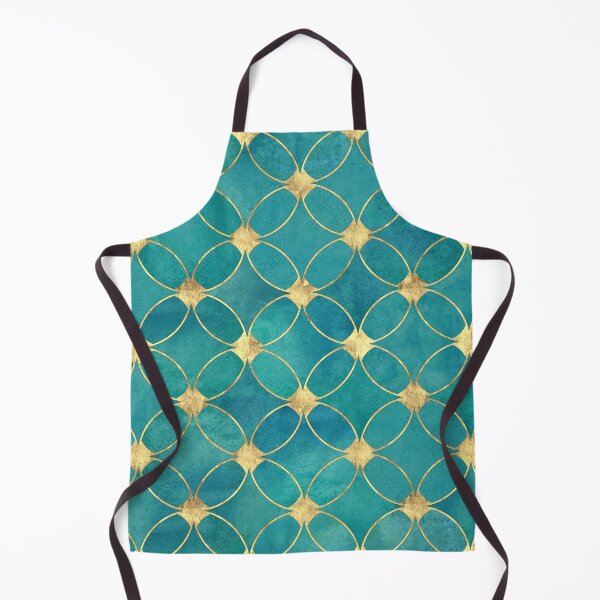 Item preview, Bohemian Moroccan Arabic Geometric Turquoise Teal Blue Gold Foil designed and sold by KajalGulgulia.