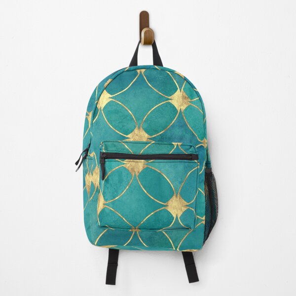 Item preview, Bohemian Moroccan Arabic Geometric Turquoise Teal Blue Gold Foil designed and sold by KajalGulgulia.