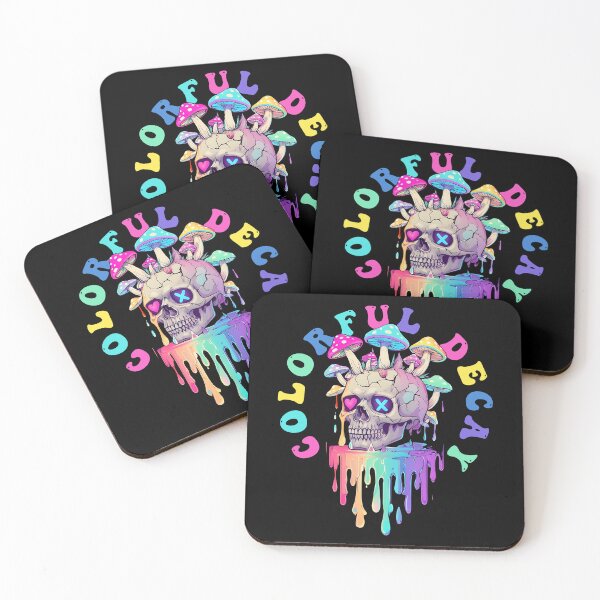 Item preview, Colorful Decay Psychedelic Skull & Mushroom  designed and sold by JerdbordinShop.
