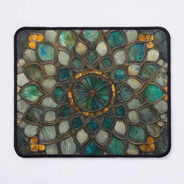 Item preview, Stained Glass Vintage Jade Inspired Mosaic Mandala Pattern designed and sold by GrinGalore.