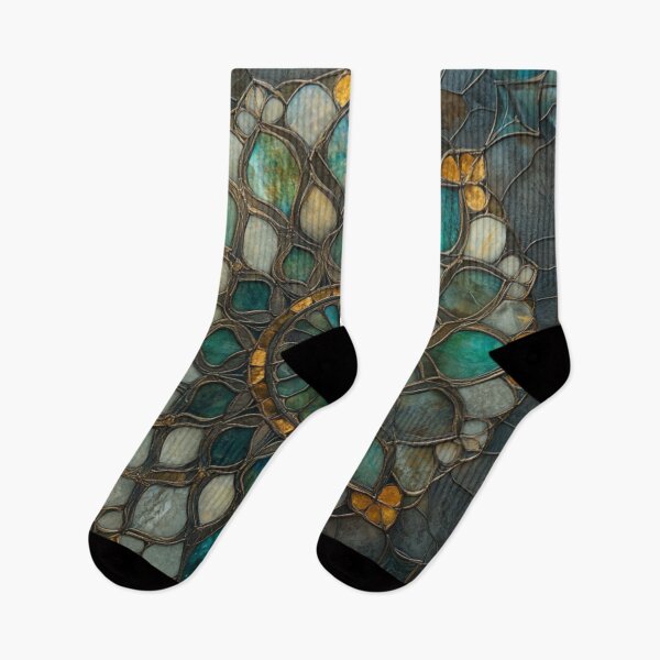 Item preview, Stained Glass Vintage Jade Inspired Mosaic Mandala Pattern designed and sold by GrinGalore.