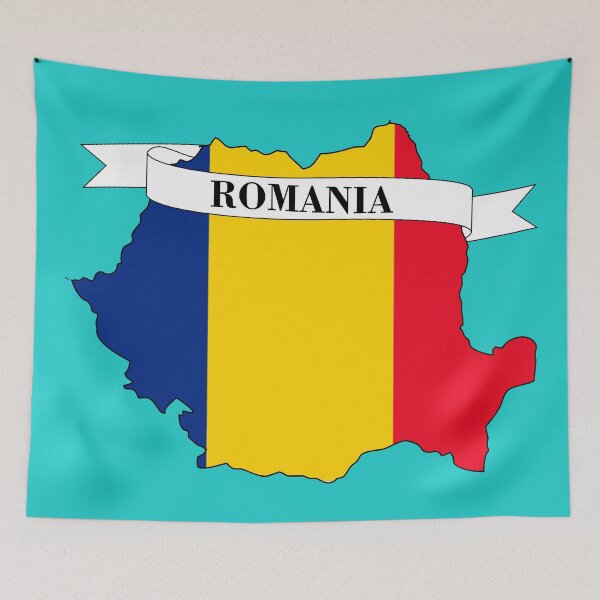 Item preview, Flag map of Romania designed and sold by visual adventures.