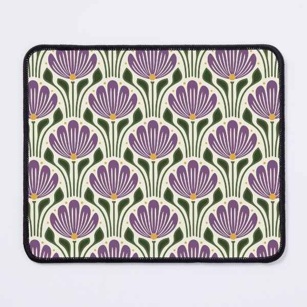 Item preview, KF 0362 B - Vintage Retro Daisy 70s Floral Pattern in Purple Green Yellow designed and sold by KhakiFinch.