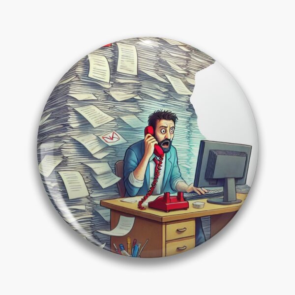 Item preview, A stressed employee Office life Office a pile of work designed and sold by Perjance.