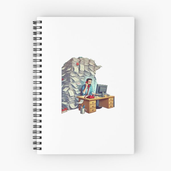 Item preview, A stressed employee Office life Office a pile of work designed and sold by Perjance.