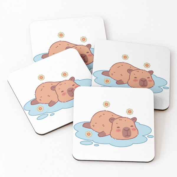 Item preview, Capybara Relaxing on a Cloud with Floating Flowers designed and sold by Polarisofficial.
