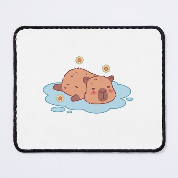 Item preview, Capybara Relaxing on a Cloud with Floating Flowers designed and sold by Polarisofficial.