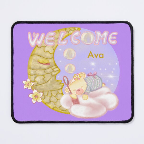 Item preview, Sleepy Bear Welcome Ava – Baby Shower Gift designed and sold by Medilludesign.