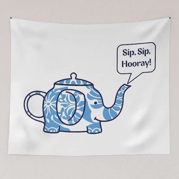 Item preview, Delftware Tea Kettle Elephant - Classic Blue Ceramic Elephant designed and sold by UniversalFlair.