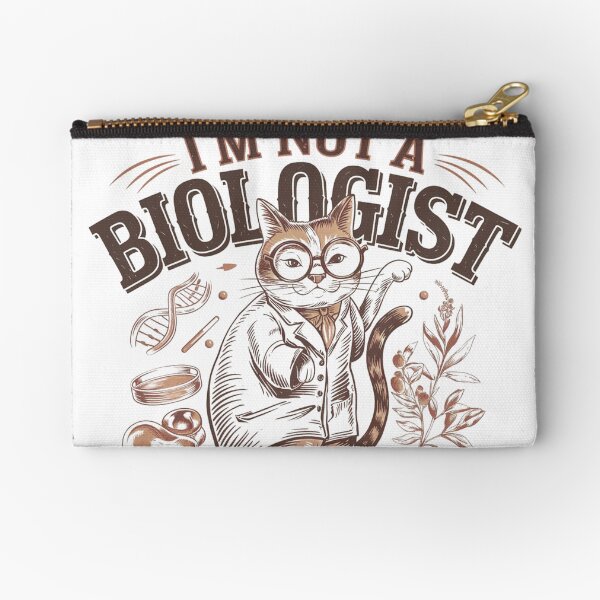 Item preview, I’m Not a Biologist – Vintage Cat with Glasses & Science Elements designed and sold by StemMerch247.